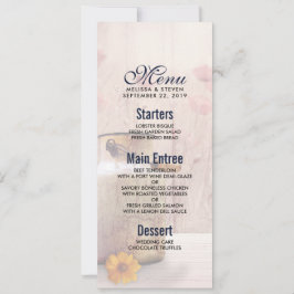 Convite Menu de Casamento do País da lata rustica