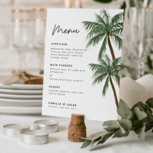 Convite Menu de casamento Minimalist Palm trees 