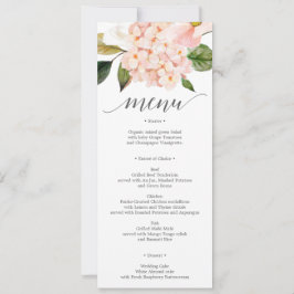 Convite Menu de Casamento ou Chá de panela Blush Hydrangea