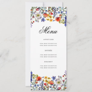 Convite Menu de Festa de aniversário do Elegante Floral Bo