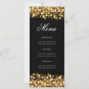 Convite Menu de Festa de aniversário Elegante Dourado
