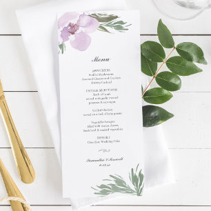 Convite Menu de Janta Floral Rosa Pastel
