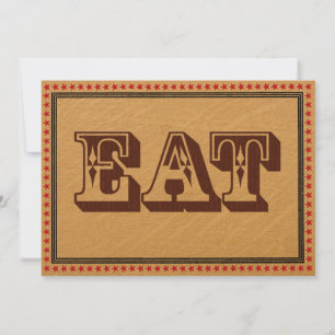 Convite Menu de Jantar da Festa de Recepção ao Estilo Ocid