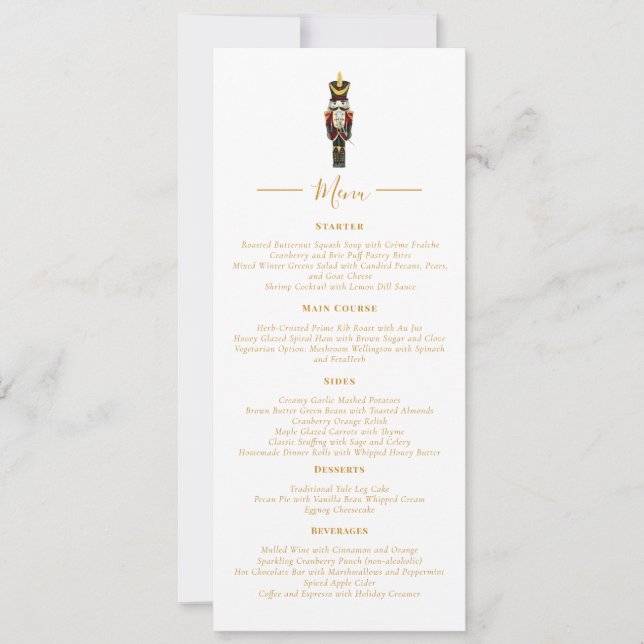 Convite Menu de Jantar de Natal Elegante da Festa de Natal (Frente)