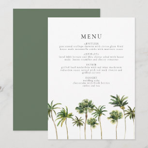 Convite Menu de Janto de Árvore Tropical Mínima Moderna