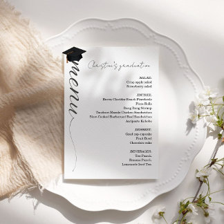 Convite Menu de janto de Festa de formatura de script mini