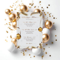 Menu de Janto de Natal Dourado e Branco