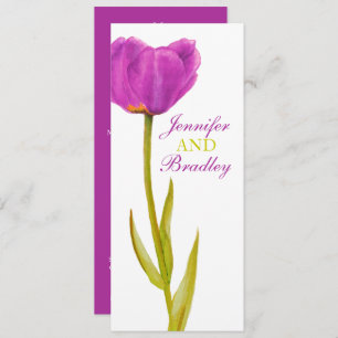 Convite Menu de janto de recepções de casamento de tulipas