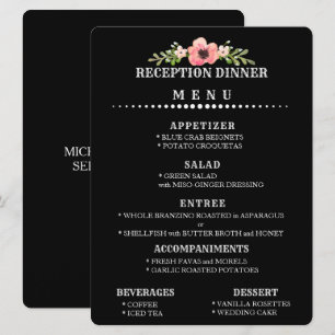 Convite MENU DE RECEÇÃO DE CASAMENTO Personalizável
