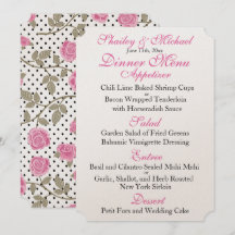 MENU DE RECEÇÃO DE CASAMENTO Rosa/Preto