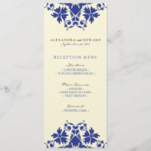 Convite Menu de Recepção de Casamento com Selo Decorativo 