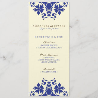 Convite Menu de Recepção de Casamento com Selo Decorativo