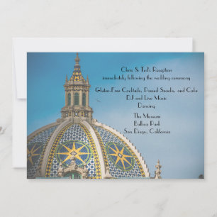 Convite Menu de Recepção do Balboa Park San Diego Mosaic D