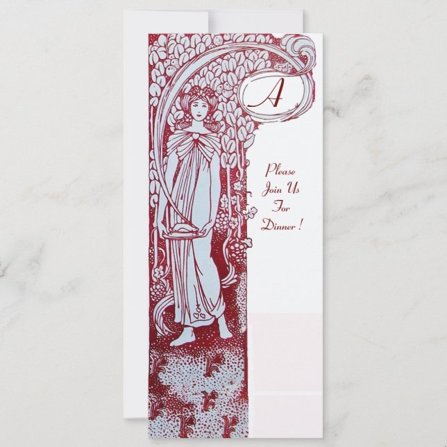 Convite MENU DE RESTAURANTE MONOGRAMA, jantar, brunch (Frente)