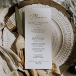 Convite Menu Delicar Preto Imprimível ou Casamento Impress<br><div class="desc">Este delicado cartão de cardápio preto impresso ou impresso é perfeito para um casamento moderno. A design romântica minimalista apresenta uma magnífica e elegante tipografia negra num fundo branco com um aspecto simples e limpo. Este menu pode ser usado para recepção de casamento, janto de ensaio ou qualquer evento. Este...</div>