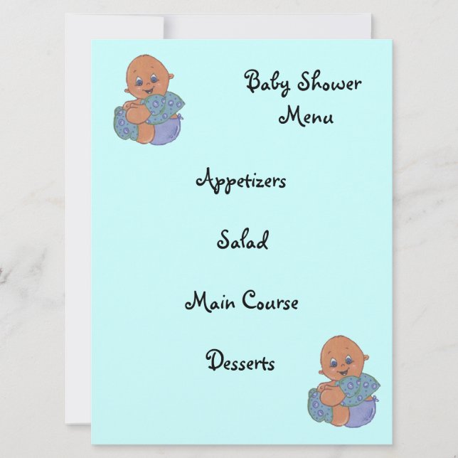 Convite menu do babyshower (Frente)