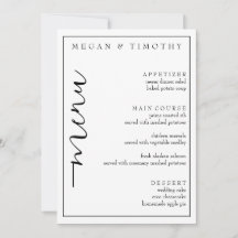Menu Elegante para Casamento
