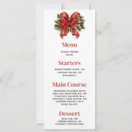 Convite Menu Festivo Vermelho e Dourado Arco de Natal