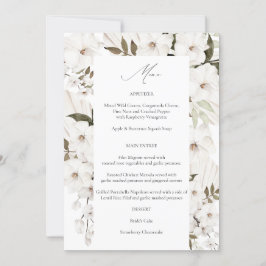 Convite Menu Floral White Boho 2