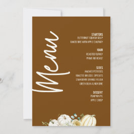 Convite Menu Janta Floral Moderno Queda de Ação de Graças