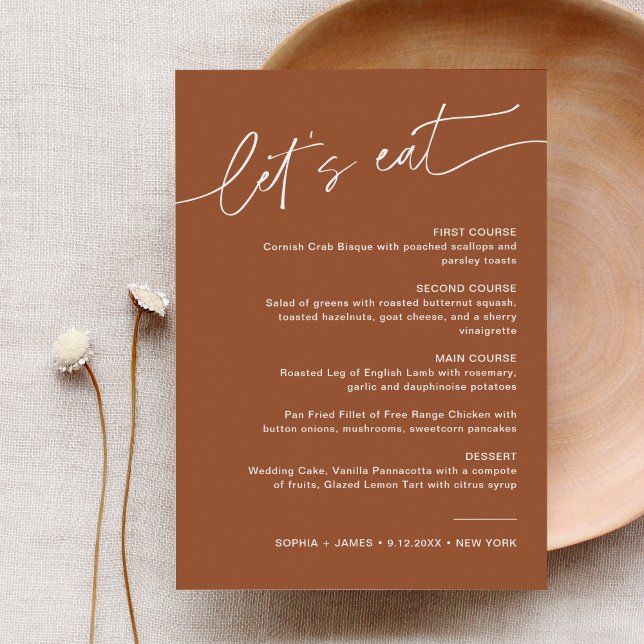 Convite Menu Janto Casamento Bohemian SIENNA 5x7 (Criador carregado)