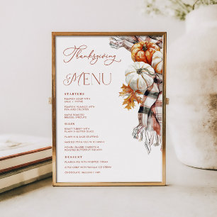 Convite Menu Janto de Ação de Graças da Cozy Rustic Fall 5