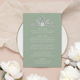 Convite Menu Janto de Casamento Antiquado de Festa de Marf