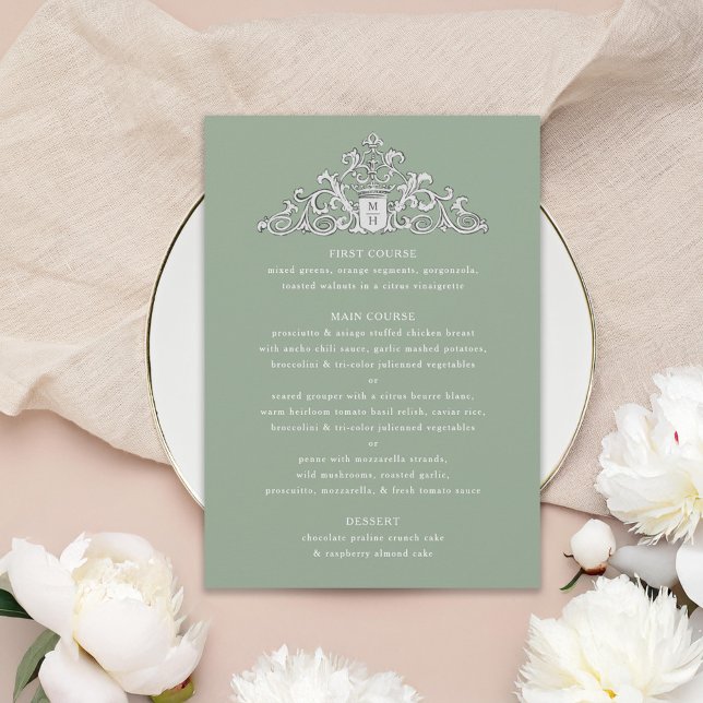 Convite Menu Janto de Casamento Antiquado de Festa de Marf (Criador carregado)