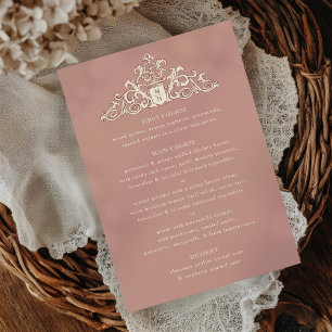 Convite Menu Janto de Casamento Mauve de Ivory Crest