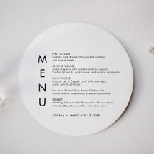 Menu Janto de Casamentos Redondos Minimalistas SAD