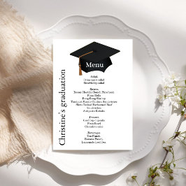 Convite Menu janto de Festa de formatura preto e branco ca