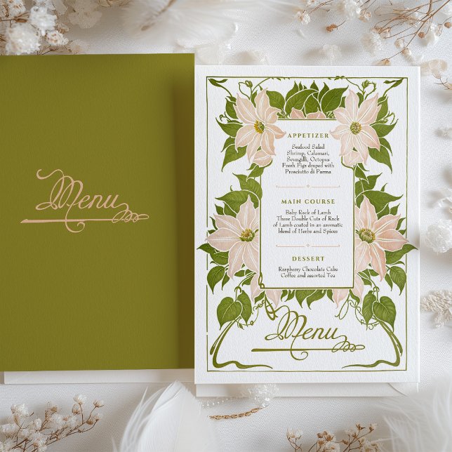 Convite Menu Janto Floral Vintage (Criador carregado)