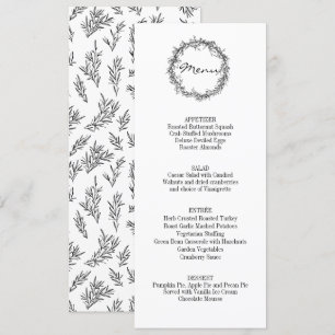 Convite Menu Janto Rustic Floral Give Obrigados