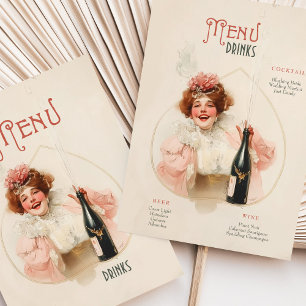 Convite Menu Joyful Champagne Celebration & Drinks Card