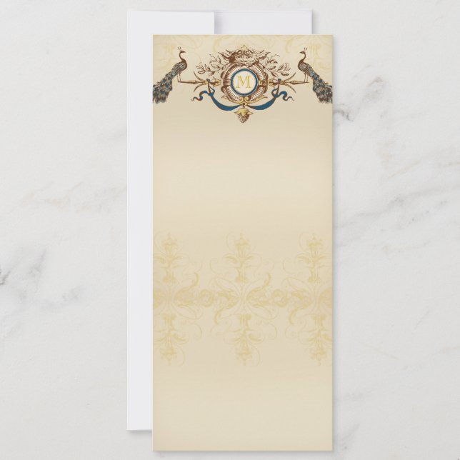 Convite Menü-Karten elegantes Hochzeits (Frente)