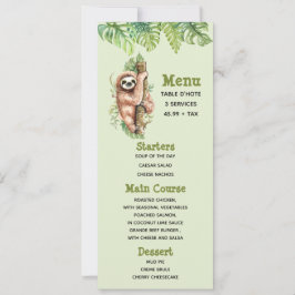 Convite Menu Largura de Cores Aquáticas e Folhas Tropicais