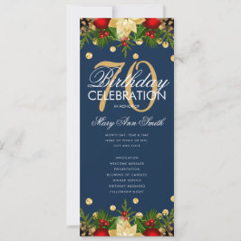 Convite Menu Marinho Dourado do Programa de Festa de anive