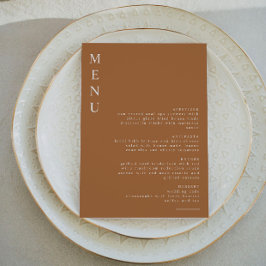 Convite Menu Minimalista Laranja Queimado do MIA Boho Terr