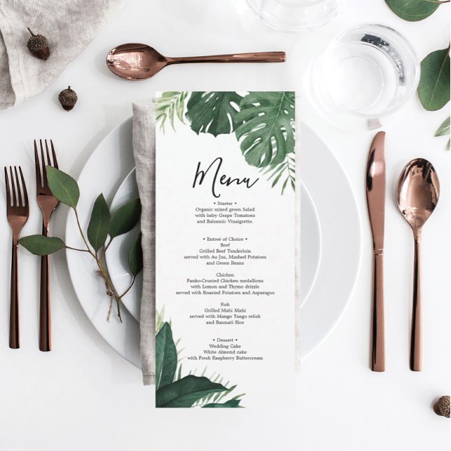 Convite Menu ou Chá de panela de Casamento Monstera Tropic (Criador carregado)