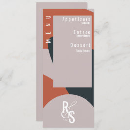 Convite Menu Planner Terracotta Blue Organic Weding