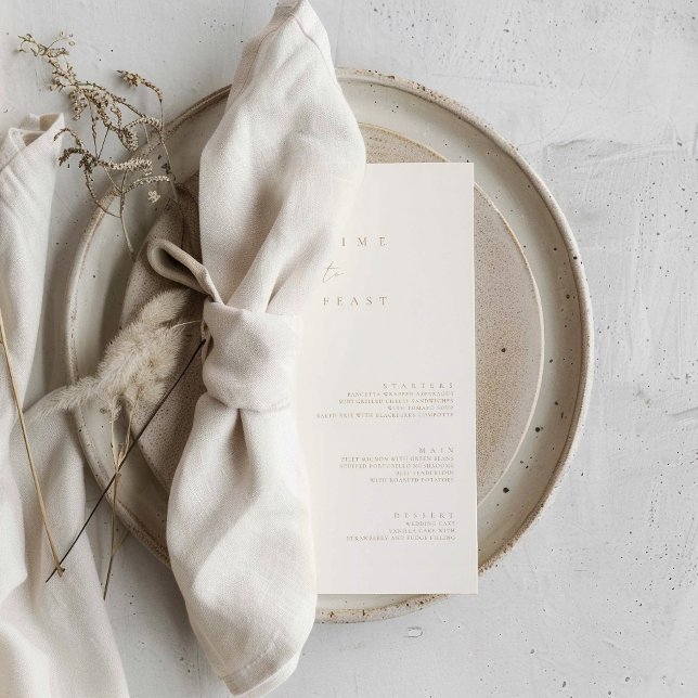 Convite Menu Plano de Casamento Minimalista Moderno Elegan (Elegant Modern Minimalist Wedding Flat Menu)