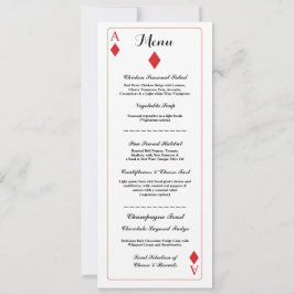 Convite Menu Recepção de Casamento Cartas de Baralho Ás de