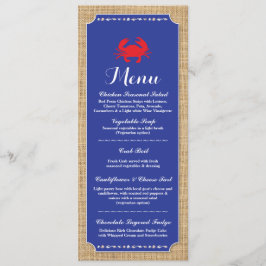 Convite Menu Recepção de casamento Crab Boil Beach