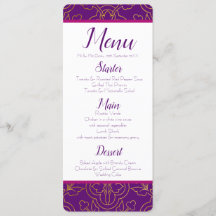 Menu roxo e Dourado