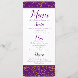 Convite Menu roxo e Dourado