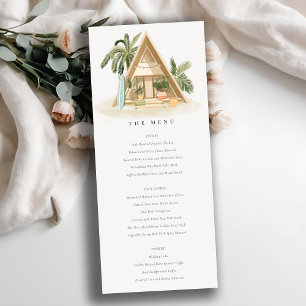 Convite Menu Rustic Tropical Palm Beach Shack Weding Menu