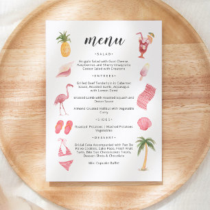Convite Menu Tema da Praia da Aquarela