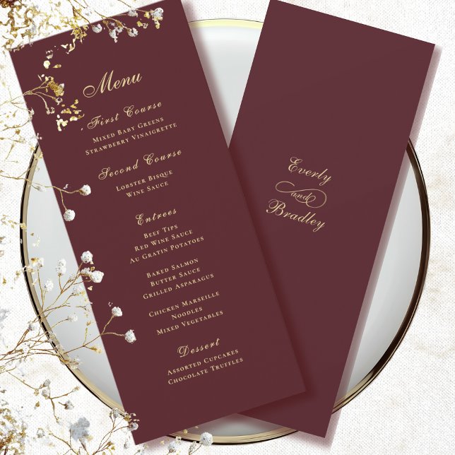 Convite Menu Tradicional com Fundo Vermelho Escuro e Letra (Criador carregado)