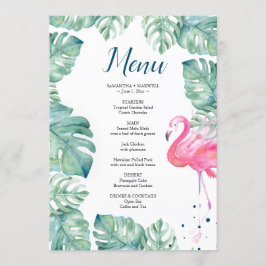 Convite Menu tropical do flamingo da aguarela