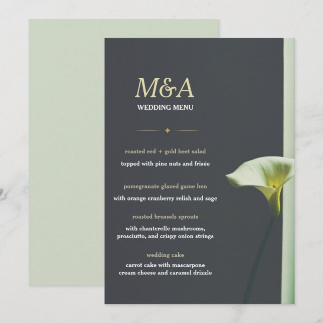 Convite Menu Wedding (Frente/Verso)